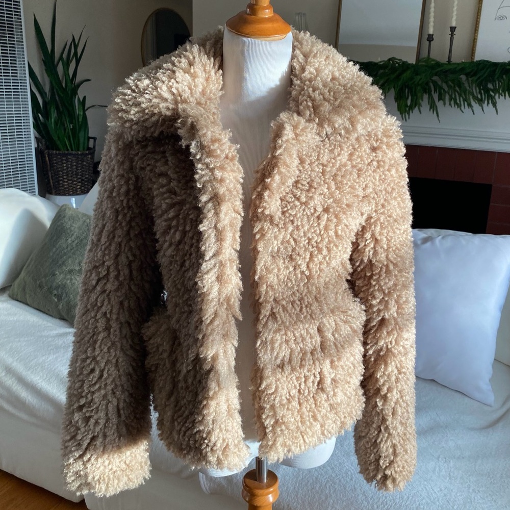Zara Tan Faux Fur Jacket